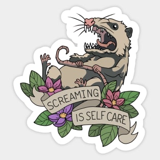 Possum - Screaming is self care Sticker